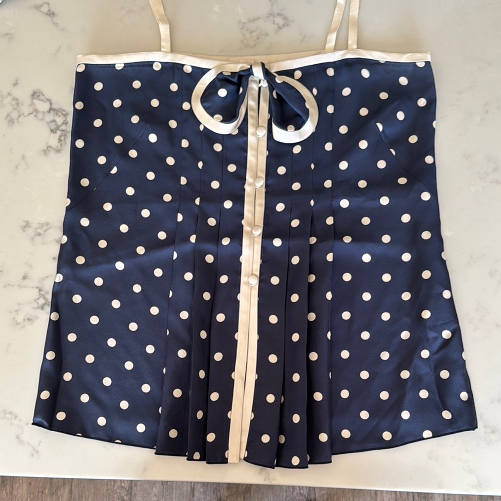 Marc Jacobs Blue Polka Dot Top with Bow